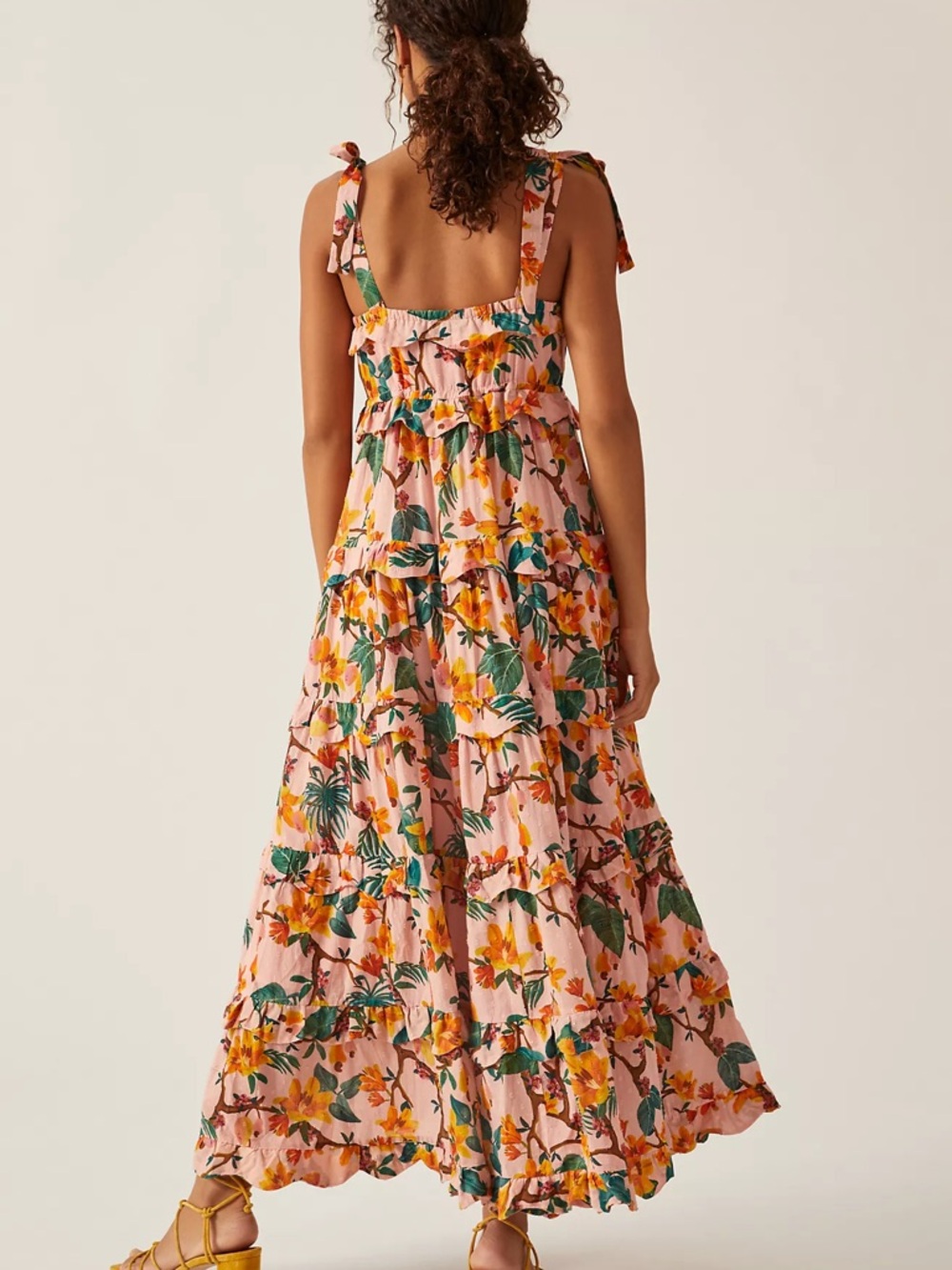 Farm Rio Square-Neck Tiered-Maxi Dress - Picture 12 of 12